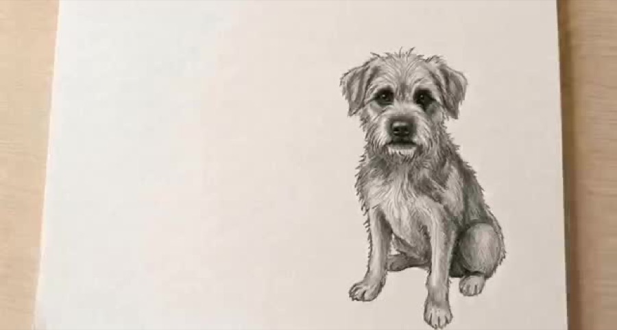 Pencil drawing of a dog